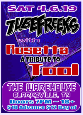 Tubefreeks with Rosetta at The Warehouse - Clarksville, TN - 4-6-19